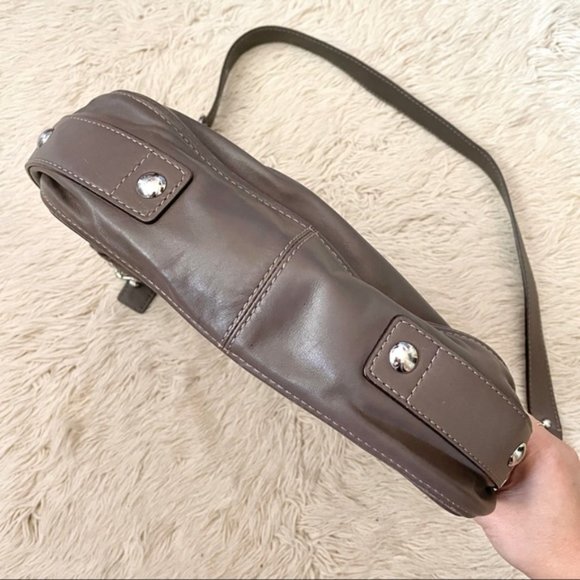 Coach Zoe Taupey Gray Leather 2-Way Hobo ATB Shoulder Bag Purse - 12.5” x 10” - Picture 5 of 12